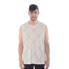 Discreet Cream Plaids Men s Basketball Tank Top by ConteMonfrey