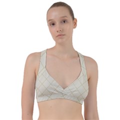 Discreet Cream Plaids Sweetheart Sports Bra by ConteMonfrey