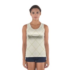 Discreet Cream Plaids Sport Tank Top  by ConteMonfrey