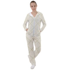 Discreet Cream Plaids Women s Tracksuit by ConteMonfrey