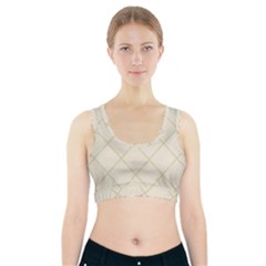 Discreet Cream Plaids Sports Bra With Pocket by ConteMonfrey