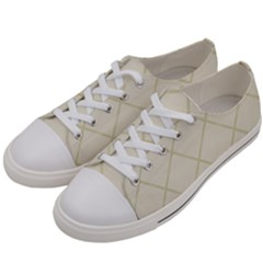 Discreet Cream Plaids Women s Low Top Canvas Sneakers by ConteMonfrey