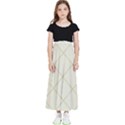 Discreet Cream Plaids Kids  Flared Maxi Skirt View1