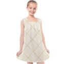 Discreet Cream Plaids Kids  Cross Back Dress View1