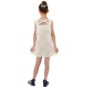 Discreet Cream Plaids Kids  Cross Back Dress View2