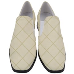 Discreet Cream Plaids Women Slip On Heel Loafers by ConteMonfrey