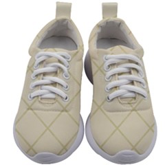 Discreet Cream Plaids Kids Athletic Shoes by ConteMonfrey