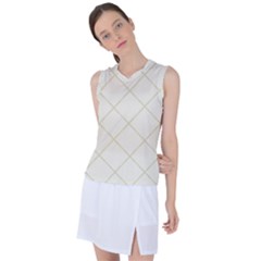 Discreet Cream Plaids Women s Sleeveless Sports Top by ConteMonfrey