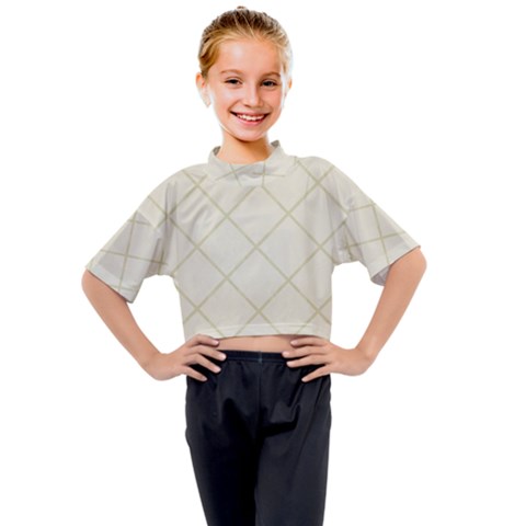 Discreet Cream Plaids Kids Mock Neck Tee by ConteMonfrey