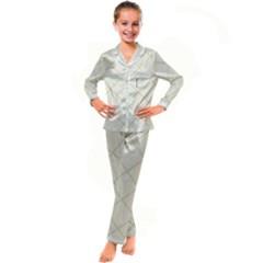 Discreet Cream Plaids Kid s Satin Long Sleeve Pajamas Set by ConteMonfrey