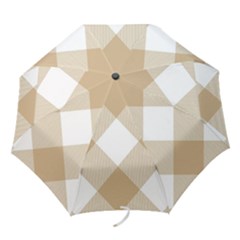 Clean Brown White Plaids Folding Umbrellas by ConteMonfrey