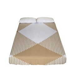 Clean Brown White Plaids Fitted Sheet (full/ Double Size) by ConteMonfrey