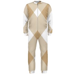 Clean Brown White Plaids Onepiece Jumpsuit (men) by ConteMonfrey