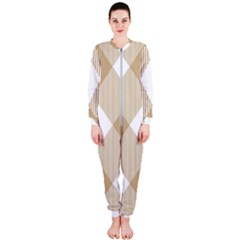 Clean Brown White Plaids Onepiece Jumpsuit (ladies) by ConteMonfrey