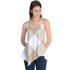 Clean Brown White Plaids Sleeveless Tunic by ConteMonfrey