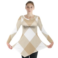 Clean Brown White Plaids Long Sleeve Tunic  by ConteMonfrey