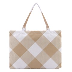 Clean Brown White Plaids Medium Tote Bag by ConteMonfrey