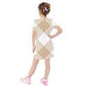 Clean brown white plaids Kids  Short Sleeve Velvet Dress View2