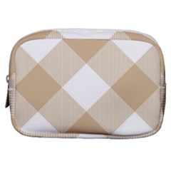 Clean Brown White Plaids Make Up Pouch (small) by ConteMonfrey