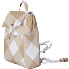 Clean Brown White Plaids Buckle Everyday Backpack by ConteMonfrey