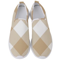 Clean Brown White Plaids Men s Slip On Sneakers by ConteMonfrey