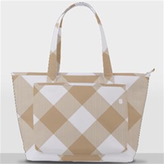 Clean Brown White Plaids Back Pocket Shoulder Bag  by ConteMonfrey