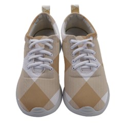 Clean Brown White Plaids Women Athletic Shoes by ConteMonfrey