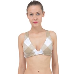 Clean Brown White Plaids Classic Banded Bikini Top by ConteMonfrey