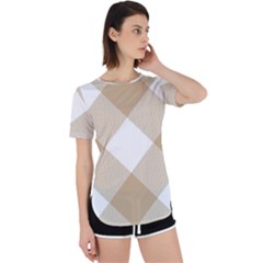 Clean Brown White Plaids Perpetual Short Sleeve T-shirt by ConteMonfrey