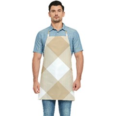 Clean Brown White Plaids Kitchen Apron by ConteMonfrey