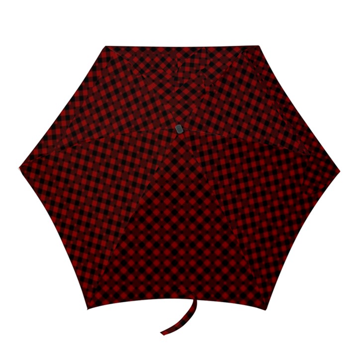 Diagonal Red Plaids Mini Folding Umbrellas