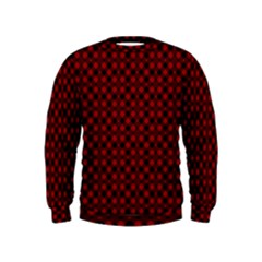 Diagonal Red Plaids Kids  Sweatshirt by ConteMonfrey