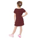 Diagonal Red Plaids Kids  Short Sleeve Velvet Dress View2