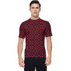 Diagonal Red Plaids Men s Short Sleeve Rash Guard by ConteMonfrey