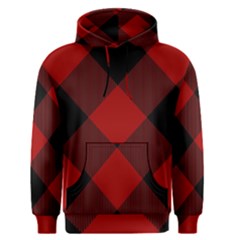 Black And Dark Red Plaids Men s Core Hoodie by ConteMonfrey