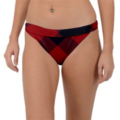 Black And Dark Red Plaids Band Bikini Bottom by ConteMonfrey