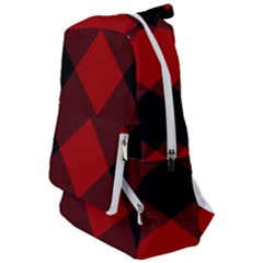 Black And Dark Red Plaids Travelers  Backpack by ConteMonfrey