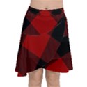 Black and dark red plaids Chiffon Wrap Front Skirt View1