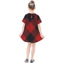 Black and dark red plaids Kids  Smock Dress View2