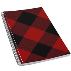 Black And Dark Red Plaids 5 5  X 8 5  Notebook by ConteMonfrey