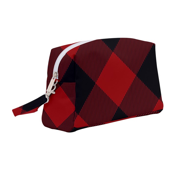 Black and dark red plaids Wristlet Pouch Bag (Medium)