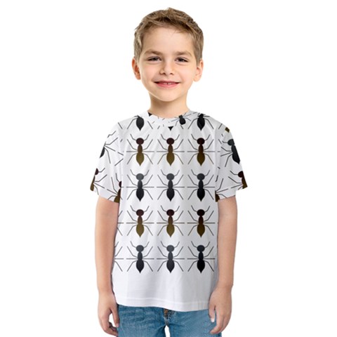 Ants Insect Pattern Cartoon Ant Animal Kids  Sport Mesh Tee by Ravend