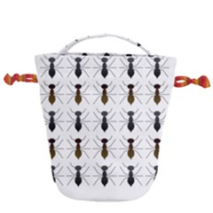 Ants Insect Pattern Cartoon Ant Animal Drawstring Bucket Bag by Ravend