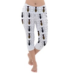 Ants Insect Pattern Cartoon Ant Animal Lightweight Velour Capri Yoga Leggings by Ravend