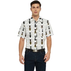 Ants Insect Pattern Cartoon Ant Animal Men s Short Sleeve Pocket Shirt  by Ravend