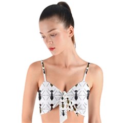 Ants Insect Pattern Cartoon Ant Animal Woven Tie Front Bralet by Ravend