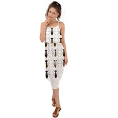 Ants Insect Pattern Cartoon Ant Animal Waist Tie Cover Up Chiffon Dress by Ravend