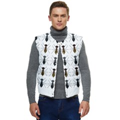 Ants Insect Pattern Cartoon Ant Animal Men s Short Button Up Puffer Vest	 by Ravend