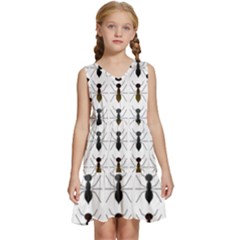 Ants Insect Pattern Cartoon Ant Animal Kids  Sleeveless Tiered Mini Dress by Ravend