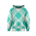 Blue turquoise diagonal plaids Kids  Pullover Hoodie View1